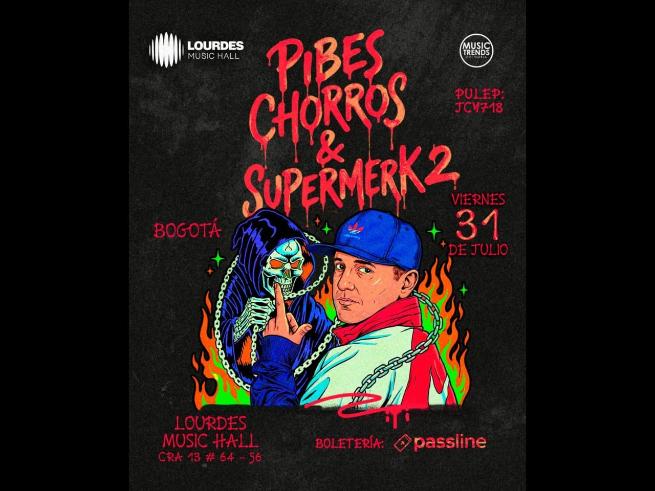 Pibes Chorros y Supermerk2 anuncian show en Bogotá