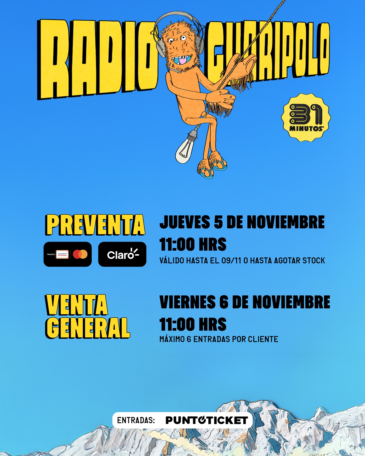 31 Minutos anuncia el cierre de su gira Radio Guaripolo